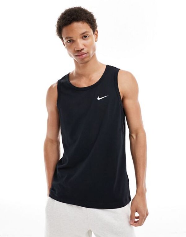 ナイキ メンズ タンクトップ トップス Nike Training Dri-FIT tank in black Black