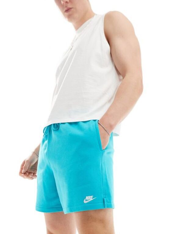 ナイキ メンズ ハーフパンツ・ショーツ ボトムス Nike Club French Terry shorts in blue Turquoise