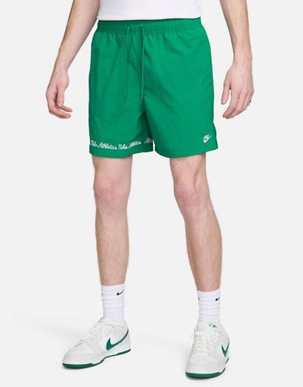 ナイキ メンズ ハーフパンツ・ショーツ ボトムス Nike Club varsity shorts in green MID GREEN