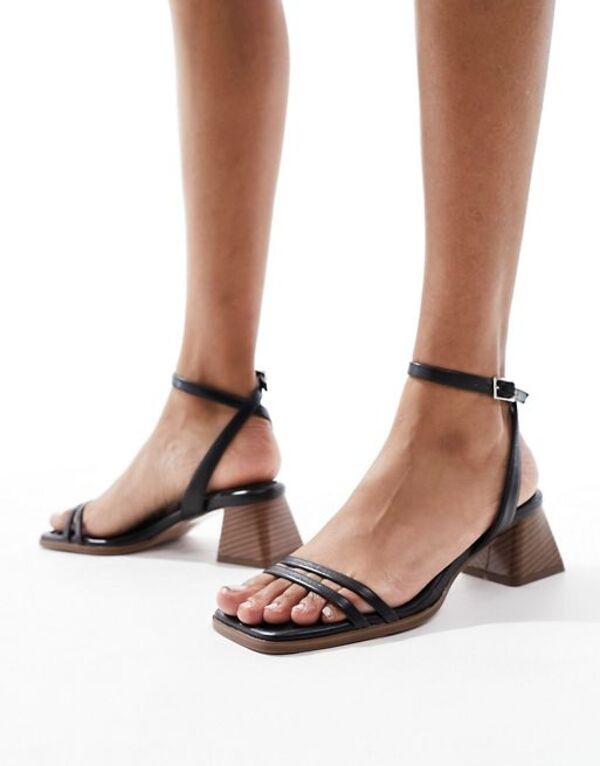 エイソス レディース サンダル シューズ ASOS DESIGN Honeydew mid block heeled sandals in black Black