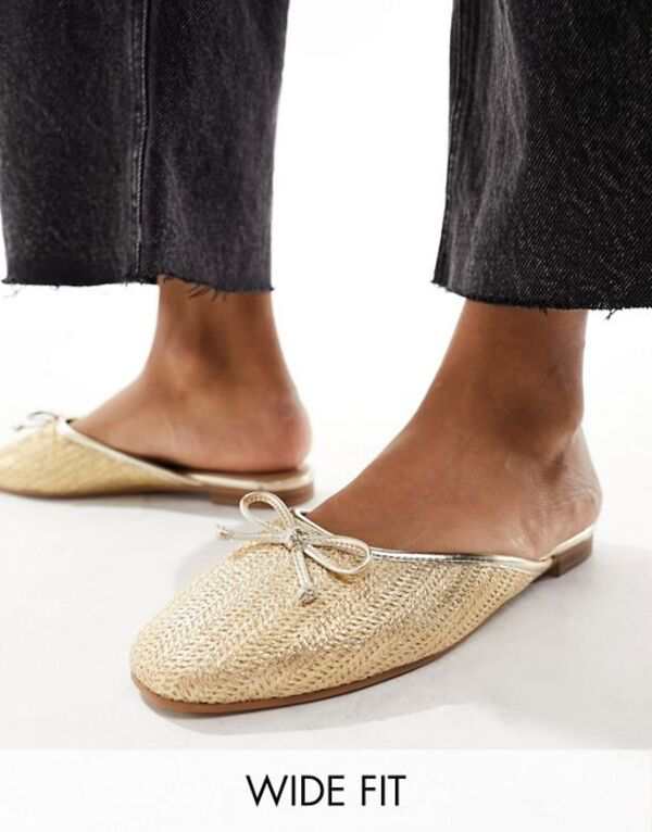 エイソス レディース サンダル シューズ ASOS DESIGN Wide Fit Lucia mules in natural raffia Natural raffia