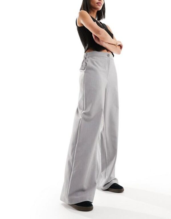 エイソス レディース カジュアルパンツ ボトムス ASOS DESIGN relaxed dad pant in gray Grayの通販は