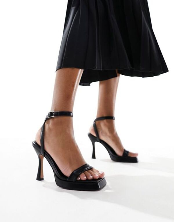 エイソス レディース サンダル シューズ ASOS DESIGN Nightlife slim platform high heeled sandals in black Black