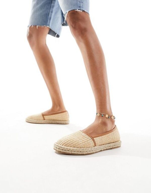 エイソス レディース スリッポン・ローファー シューズ ASOS DESIGN Joey closed toe espadrilles in natural raffia Natural raffia