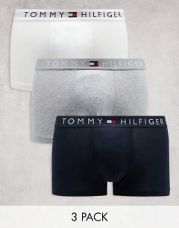 トミー ヒルフィガー メンズ トランクス アンダーウェア Tommy Jeans original 3 pack boxer briefs in navy/gray/white Multi