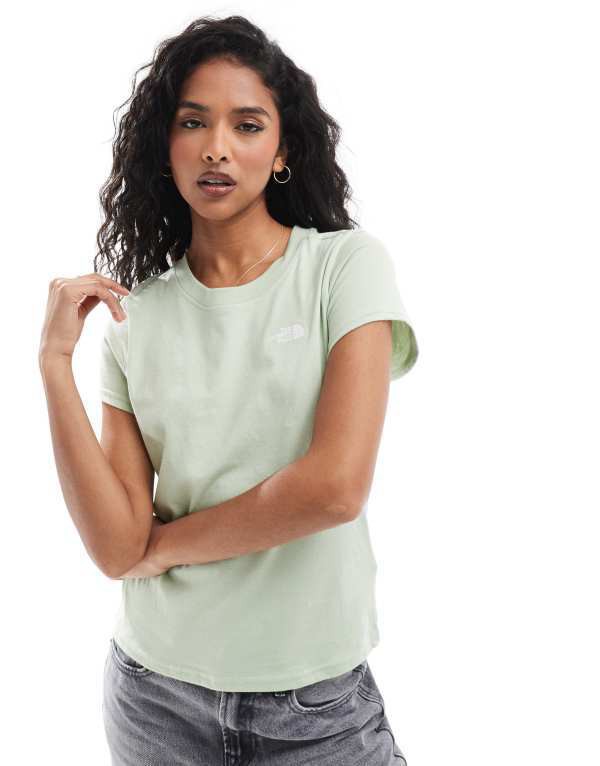 ノースフェイス レディース Tシャツ トップス The North Face Cutie slim fit T-shirt in sage green LIGHT GREEN