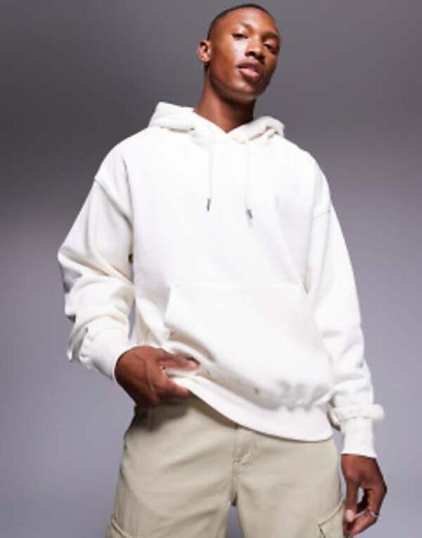 ノースフェイス メンズ パーカー・スウェット アウター The North Face Evolution vintage pullover hoodie in white dune WHITEの通販は