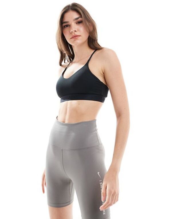 ナイキ レディース ブラジャー アンダーウェア Nike Training Dri-Fit Indy light support sports bra in black Black