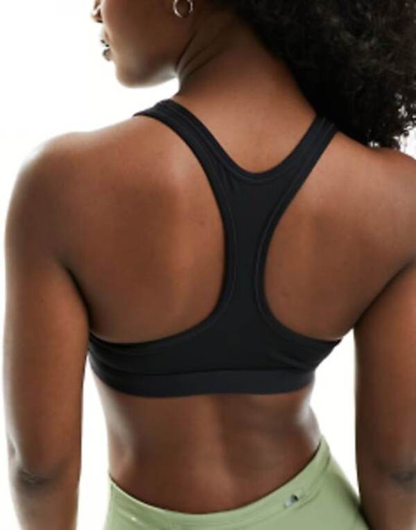 ナイキ レディース ブラジャー アンダーウェア Nike Training Swoosh light support sports bra in black Black