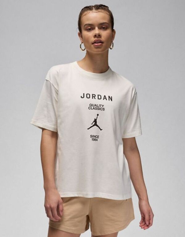 ジョーダン レディース Tシャツ トップス Jordan printed t-shirt in stone STONE