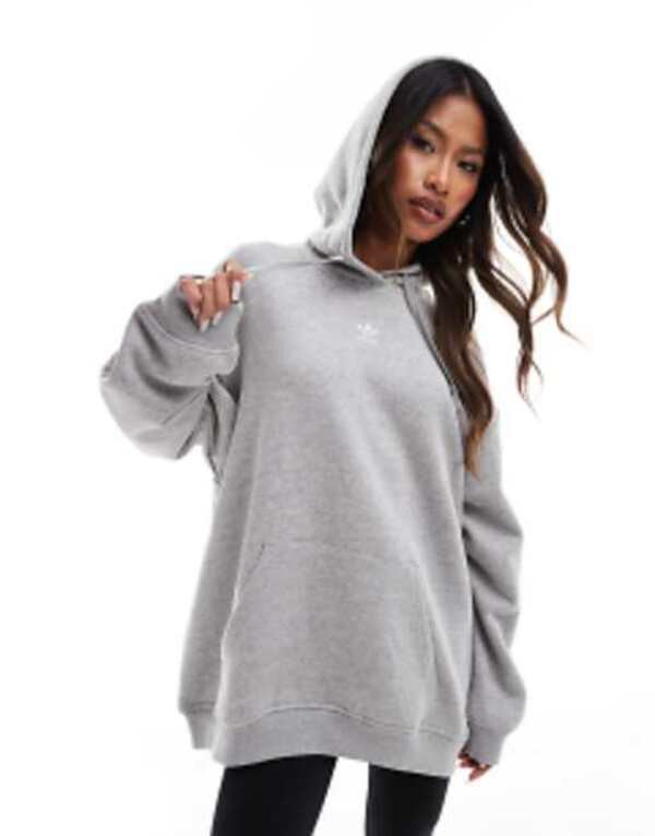 アディダス レディース パーカー・スウェット アウター adidas Originals essential oversized hoodie in gray Gray