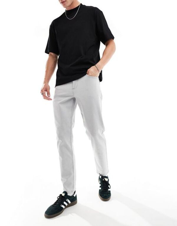 エイソス メンズ デニムパンツ ボトムス ASOS DESIGN classic rigid jeans in light gray wash Gray washの通販は