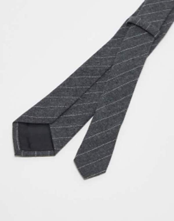 エイソス メンズ ネクタイ アクセサリー ASOS DESIGN tie with stripes in gray Gray