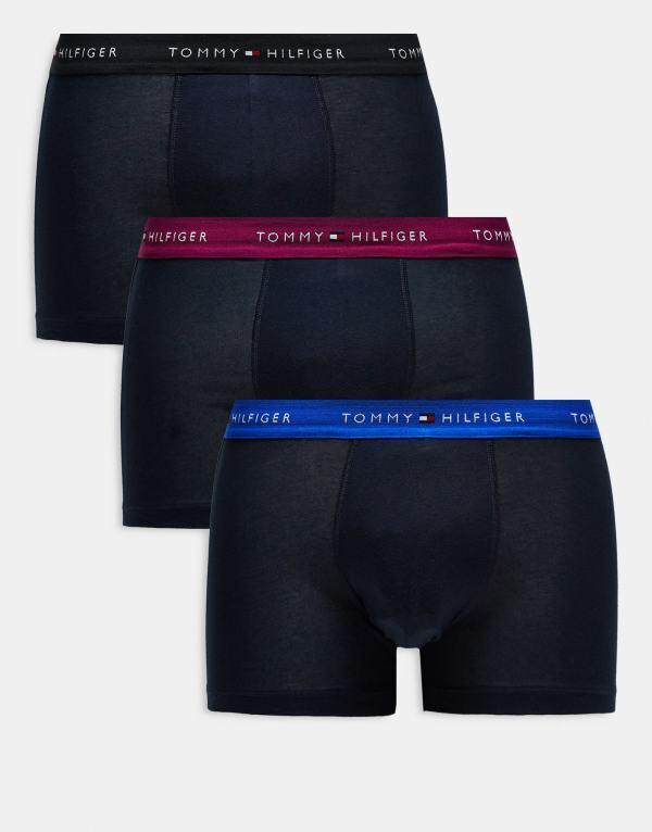 トミー ヒルフィガー メンズ トランクス アンダーウェア Tommy Hilfiger Signature Essential 3 pack briefs with colored waistband in