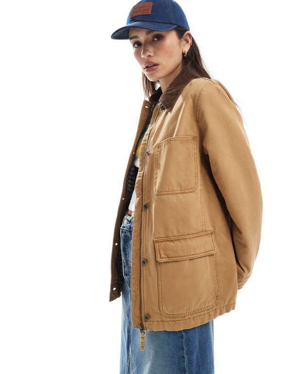 リーバイス レディース ジャケット・ブルゾン アウター Levi's twill barn jacket in tan TAN