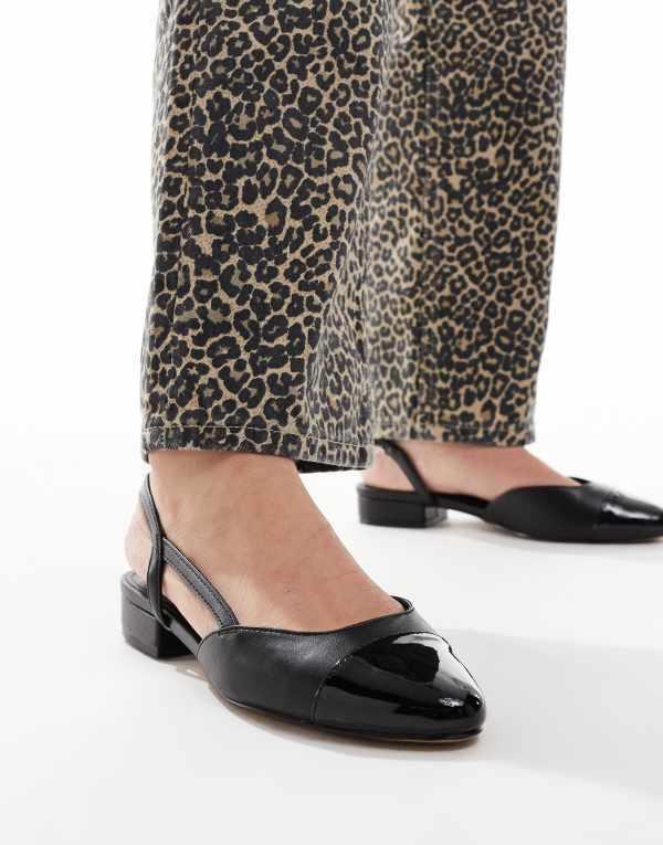 アルド レディース パンプス シューズ ALDO Clementinne slingback flats with toe cap in black Black