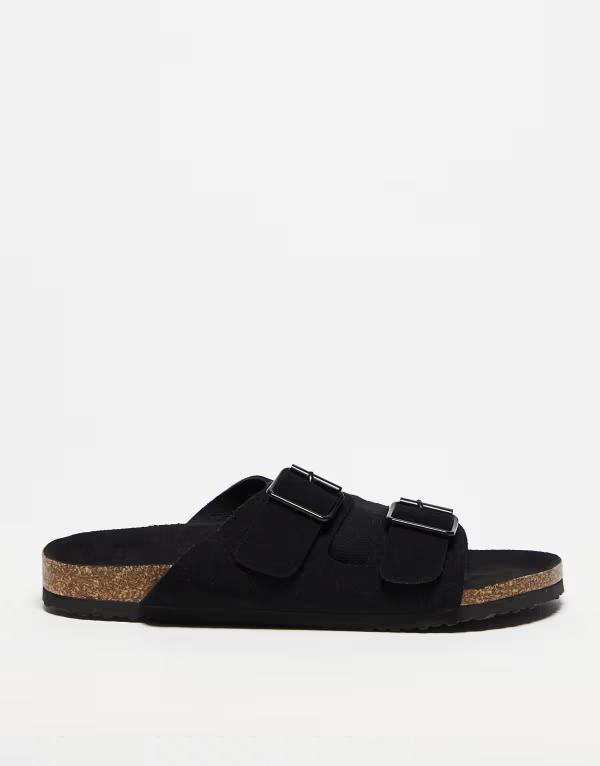 エイソス (ASOS DESIGN) メンズ サンダル シューズ・靴 Asos Design Tech Sandal In Black With Monogram Detailing (ブラック) エイソス メンズ サンダル シューズ ASOS DESIGN two strap sandals in