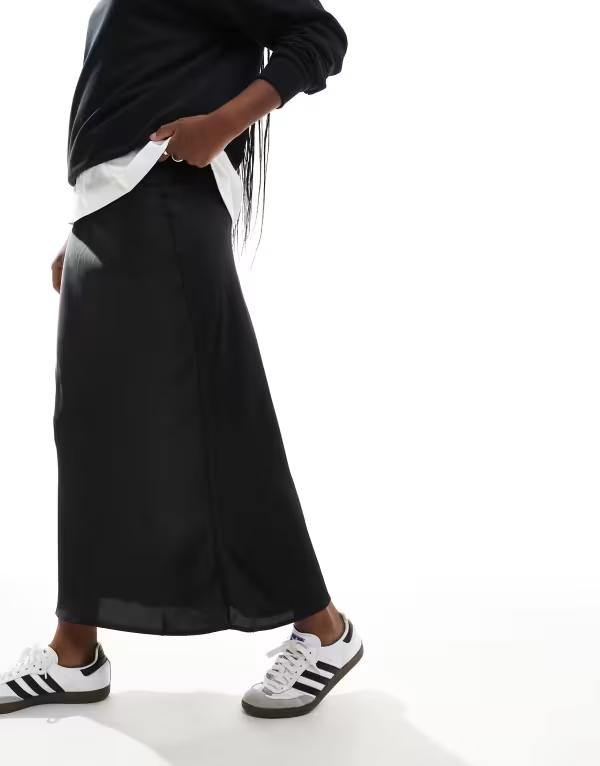 エイソス レディース スカート ボトムス ASOS DESIGN satin twill maxi skirt in olive エイソス レディース スカート ボトムス ASOS DESIGN tailored chiffon