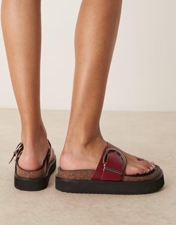 エイソス レディース サンダル シューズ ASOS DESIGN Tyla padded flatform sandals in green floral 送料無料 エイソス レディース サンダル シューズ ASOS DESIGN Fuse