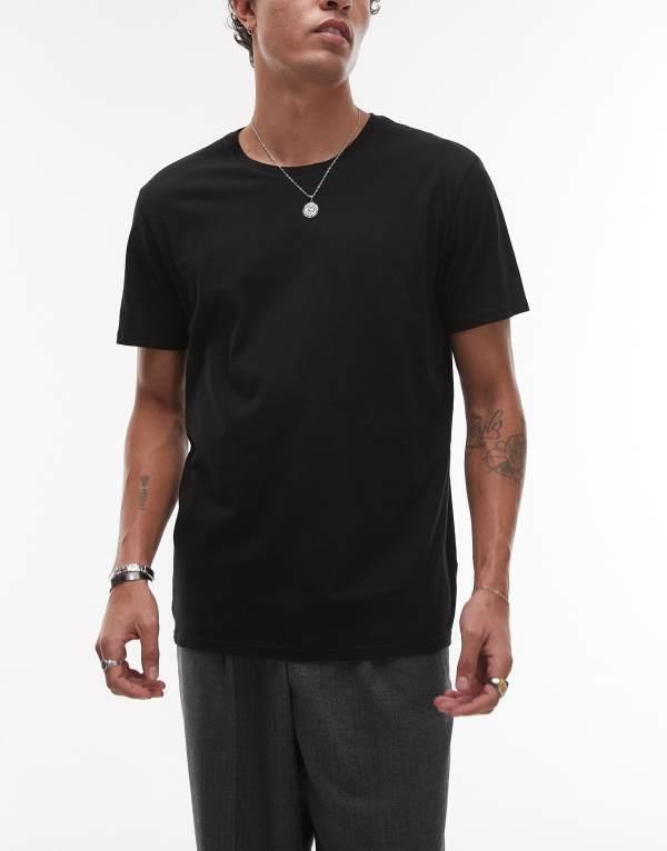 ラコステ メンズ Tシャツ トップス Lacoste 3 pack t-shirts in black Black