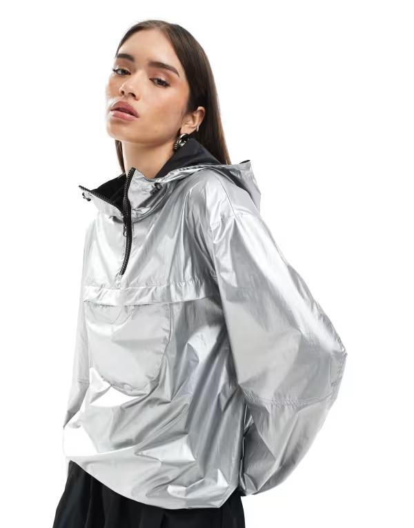 エイソス レディース ジャケット・ブルゾン アウター ASOS DESIGN packable rainwear jacket in metallic silver Silver metallic