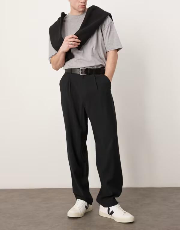 エイソス (ASOS DESIGN) メンズ スラックス ボトムス・パンツ Smart Oxford Skinny Suit Trousers In Dusky Green (ライトグリーン) エイソス ASOS asos ASOS DESIGN ウォッシャブル スリムスーツパンツ
