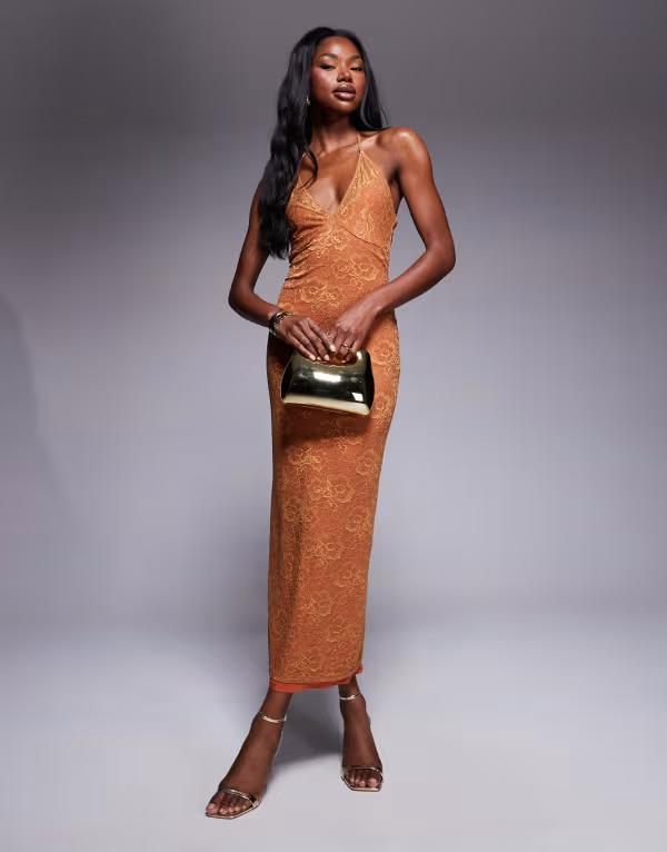 Mac Duggal】フリルディテール付ストラップレスシフォンガウン