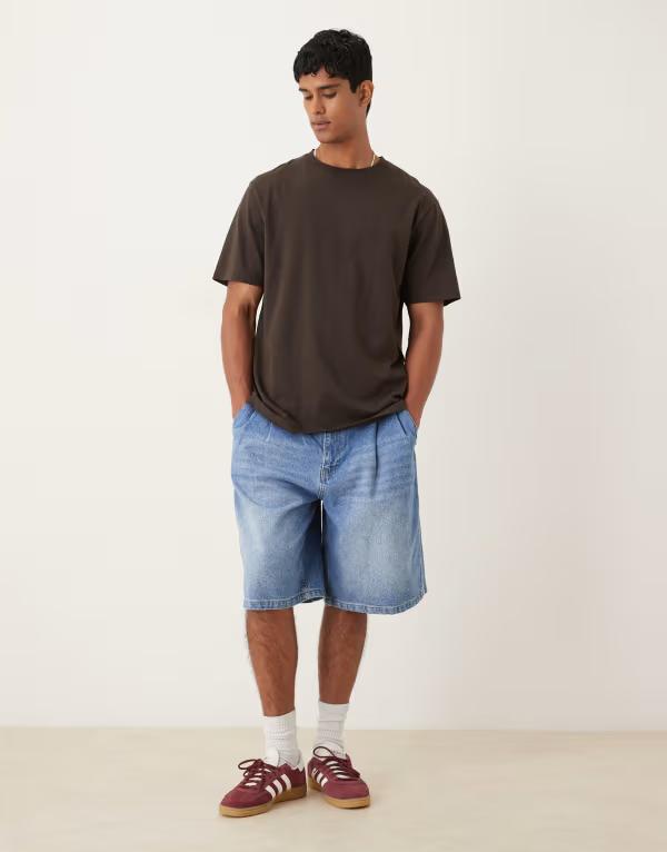 【送料無料】 エイソス メンズ ハーフパンツ・ショーツ ボトムス ASOS DESIGN long length corduroy shorts in ecru ECRU