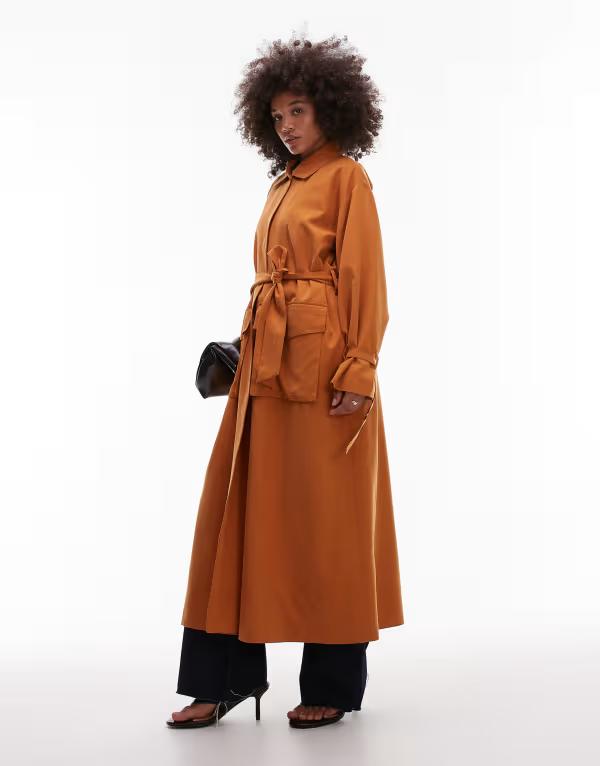エイソス レディース ジャケット・ブルゾン アウター ASOS DESIGN utility pocket belted duster coat in ocher Ochre