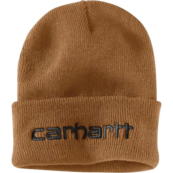 カーハート メンズ 帽子 アクセサリー Knit Insulated Logo Graphic Cuffed Beanie Carhartt Brownの通販は