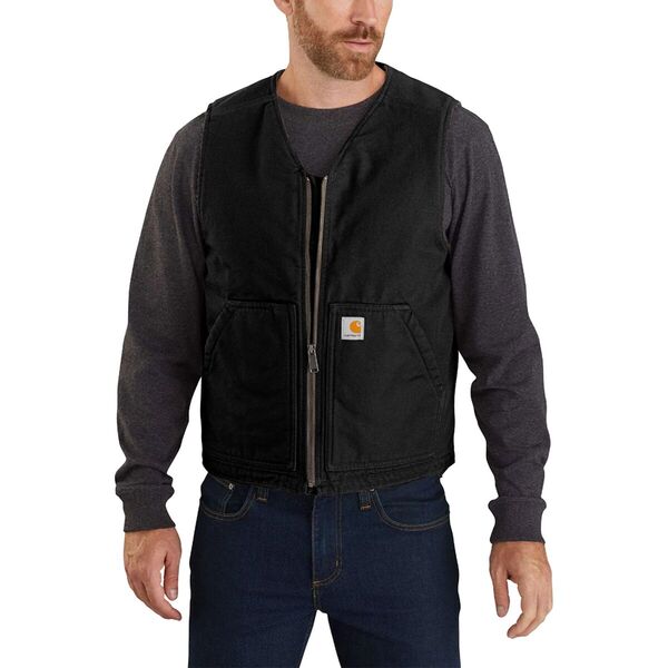 カーハート メンズ ベスト トップス Washed Duck Sherpa Lined Vest - Men's Blackの通販は 23,980円