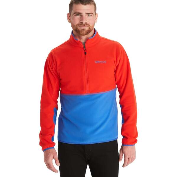 マーモット メンズ ジャケット・ブルゾン アウター Rocklin 1/2-Zip Fleece Jacket - Men's Victory Red/Trail Blueの通販は 10,980円