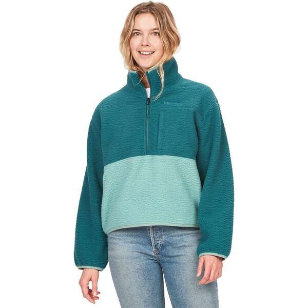 マーモット レディース ジャケット・ブルゾン アウター Aros Fleece 1/2-Zip Jacket - Women´s Dark Jungle/Blue Agave