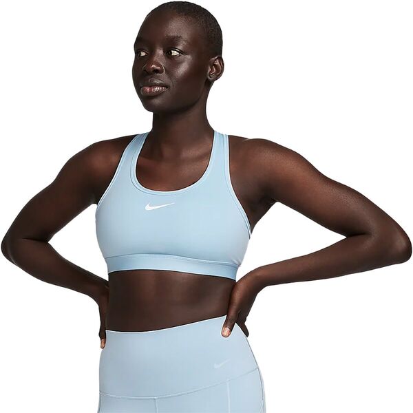 ナイキ レディース ブラジャー アンダーウェア Swoosh Med Sports Bra - Women's Light Armory Blue/Whiteの通販は