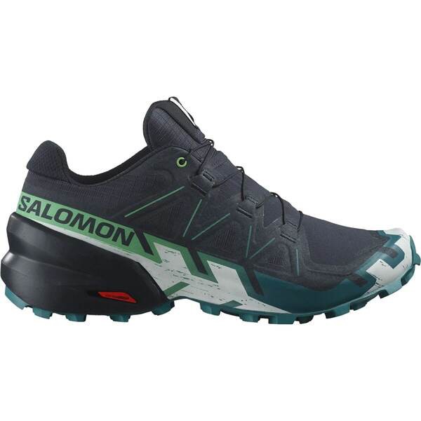 サロモン メンズ スニーカー シューズ Speedcross 6 Trail Running Shoe - Men's Carbon/Tahitian Tide/White