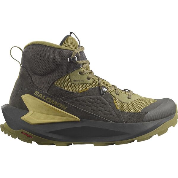 サロモン メンズ ブーツ・レインブーツ シューズ Elixir Mid Gore-Tex Hiking Boot - Men's Black/Dried Herb/Southern Mossの通販は 39,520円