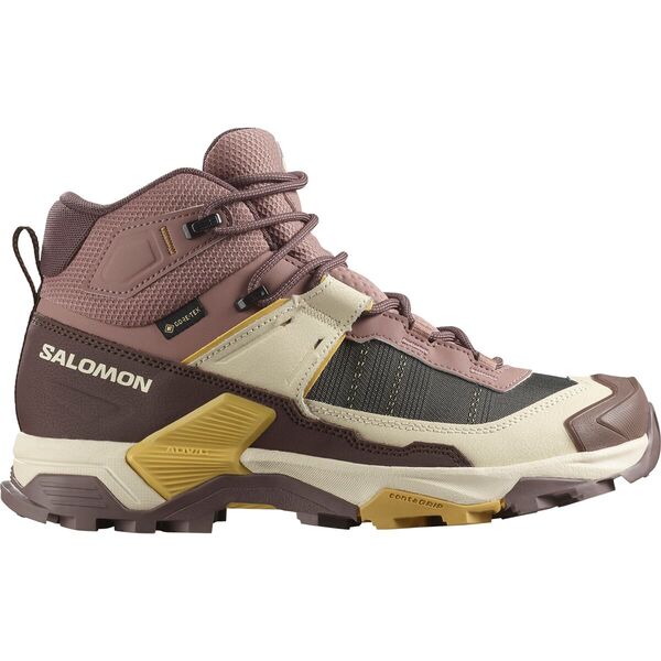 サロモン レディース ブーツ・レインブーツ シューズ X Ultra 5 Mid GTX Hiking Boot - Women's Burlwood/French Roast/Rattan