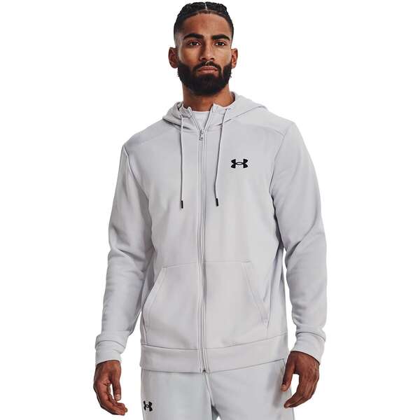 アンダーアーマー メンズ パーカー・スウェット アウター Armour Fleece Full-Zip Hoodie - Men's Halo Gray/Blackの通販は 21,480円