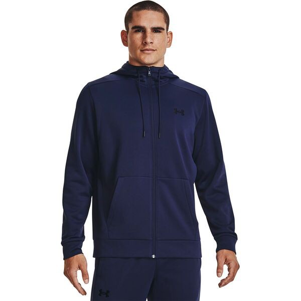 アンダーアーマー メンズ パーカー・スウェット アウター Armour Fleece Full-Zip Hoodie - Men's Midnight Navy/Blackの通販は
