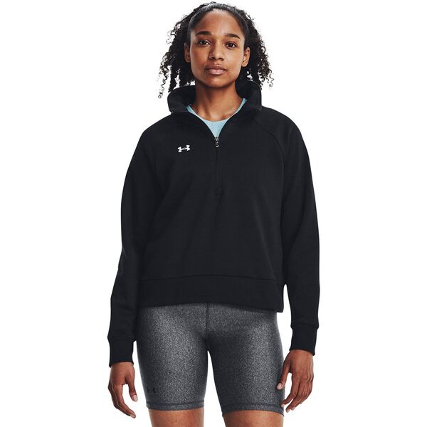 アンダーアーマー レディース ジャケット・ブルゾン アウター Rival Fleece 1/2-Zip Pullover - Women's Black/Whiteの通販は