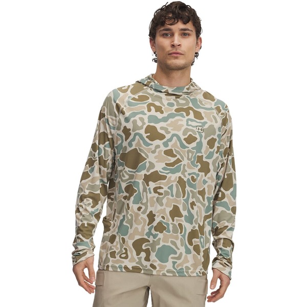 アンダーアーマー メンズ パーカー・スウェット アウター Fish Elite Printed Hoodie - Men's Sandstorm/Marine OD Greenの通販は