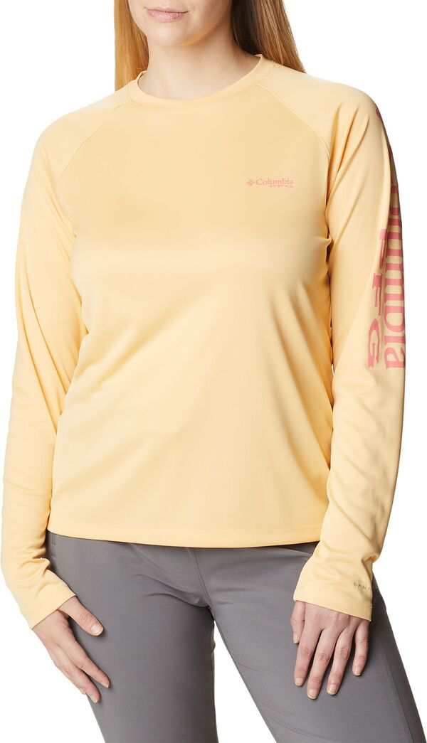 コロンビア レディース シャツ トップス Columbia Women's Tidal II Long Sleeve Shirt COCOA BUTTER/SALMON LOGO