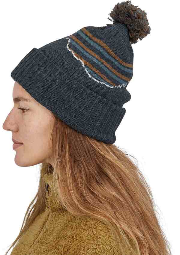 パタゴニア メンズ 帽子 アクセサリー Patagonia Powder Town Beanie Ftz Roy Strp Knt/Smldr Bl