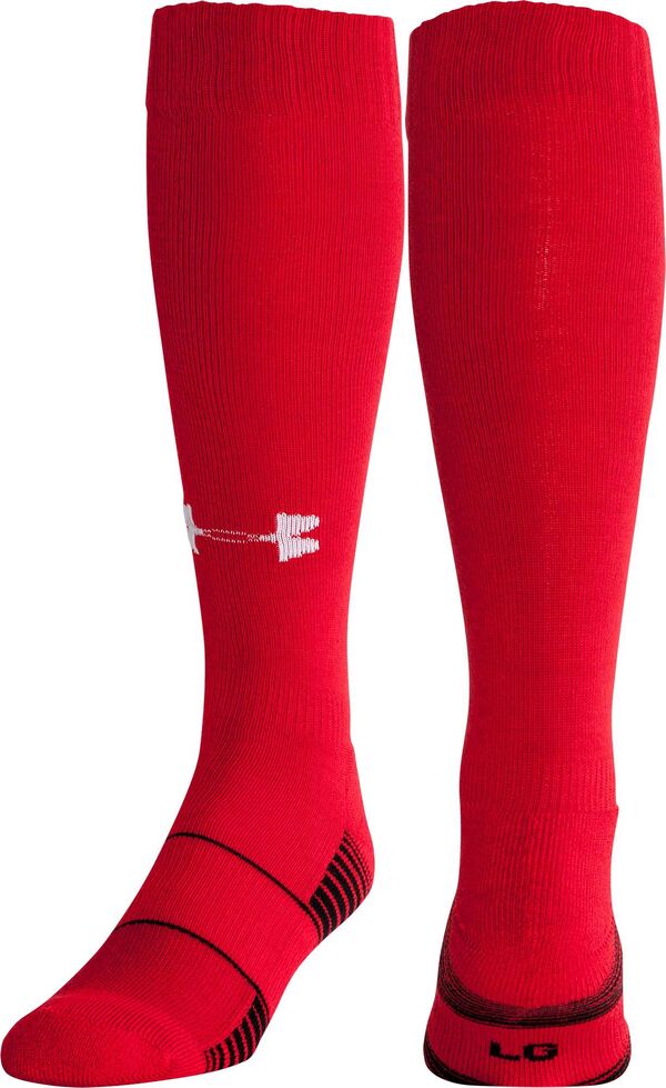 アンダーアーマー レディース 靴下 アンダーウェア Under Armour Team Football OTC Socks 2 Pack Redの通販は 7,480円
