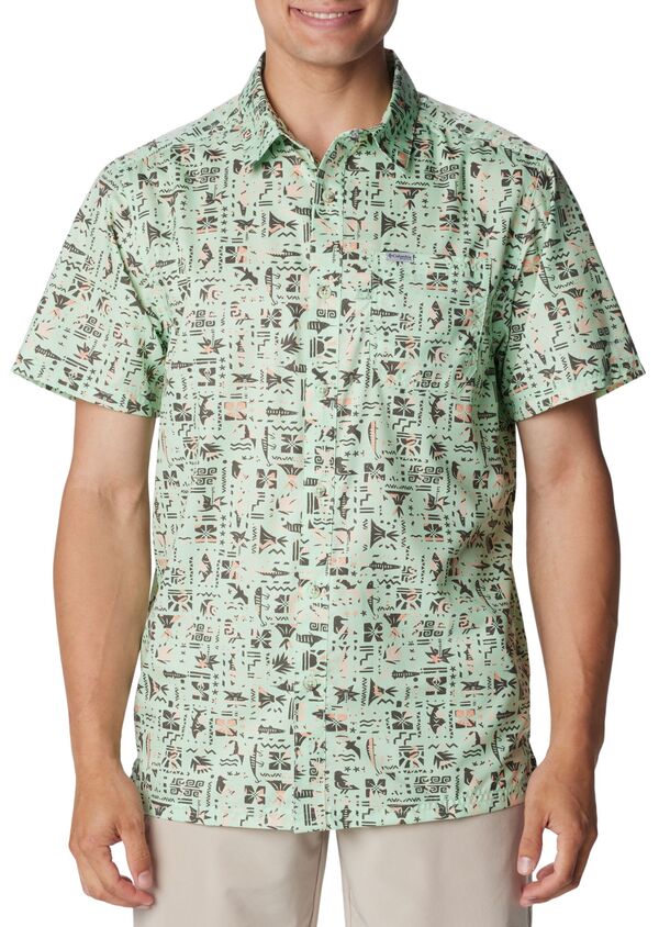 コロンビア メンズ シャツ トップス Columbia Men's PFG Super Slack Tide Short Sleeve Shirt Key West Fishtikiの通販は