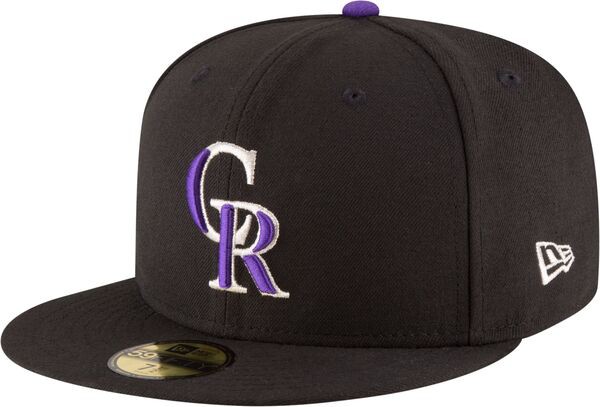 ニューエラ メンズ 帽子 アクセサリー New Era Men's Colorado Rockies 59Fifty Game Black Authentic Hat