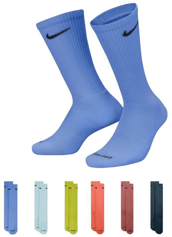 ナイキ レディース 靴下 アンダーウェア Nike Dri-FIT Everyday Plus Cushioned Training Crew Socks - 6 Pack Royal Pulse Multiの通販は