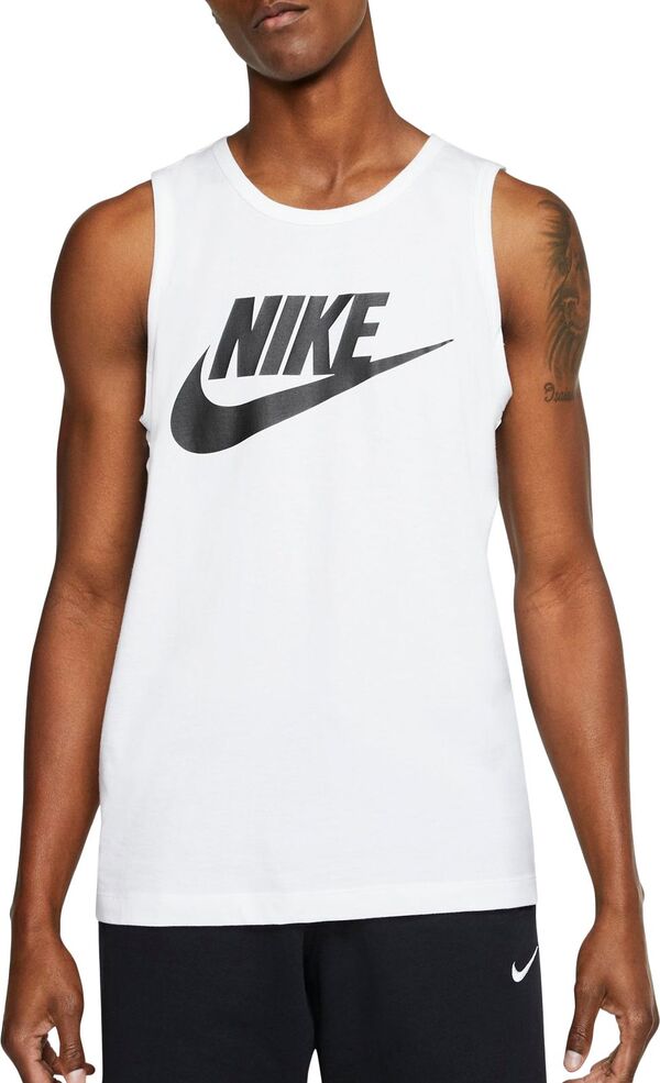 ナイキ メンズ シャツ トップス Nike Men's Sportswear Icon Futura Tank Top White/Black
