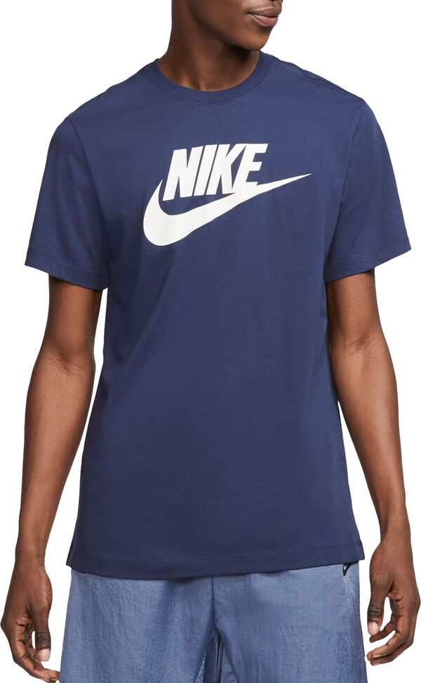 ナイキ メンズ シャツ トップス Nike Men's Sportswear Icon Futura Graphic T-Shirt Midnight Navy/Whiteの通販は
