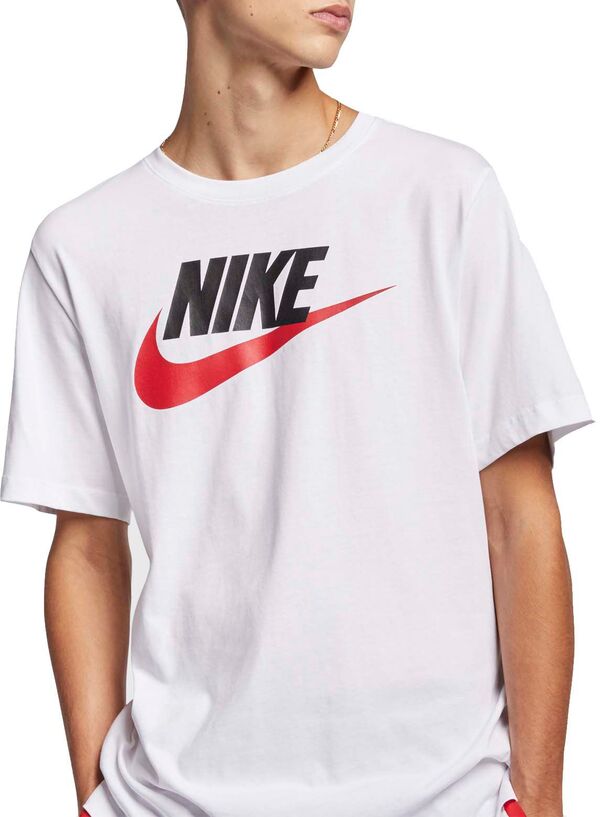 ナイキ メンズ シャツ トップス Nike Men's Sportswear Icon Futura Graphic T-Shirt White/Blk/University Red カジュアルシャツ
